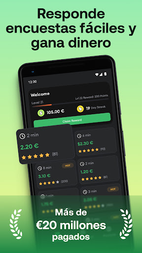 Captura de pantalla de HeyCash: Encuestas por Dinero