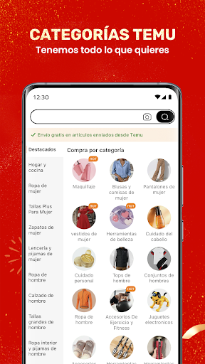 Captura de pantalla de Temu: compra como millonario