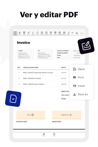 Captura de pantalla de pdfFiller: modificar PDF
