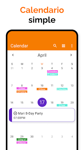 Captura de pantalla de Calendario Sencillo