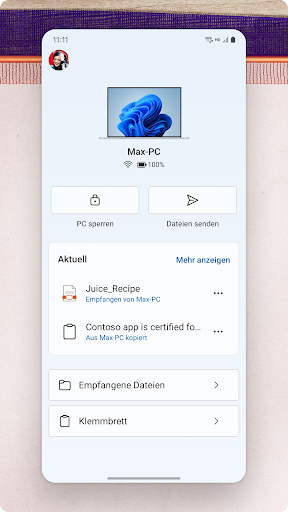 Link zu Windows Screenshot