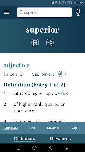 Captura de pantalla de Dictionary - Merriam-Webster