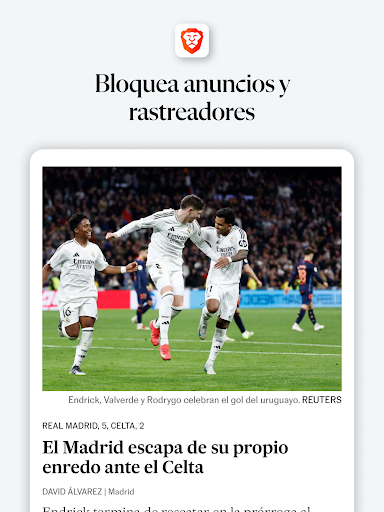 Captura de pantalla de Navegador web privado Brave