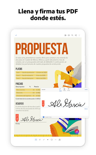 Captura de pantalla de Adobe Acrobat Reader para PDF