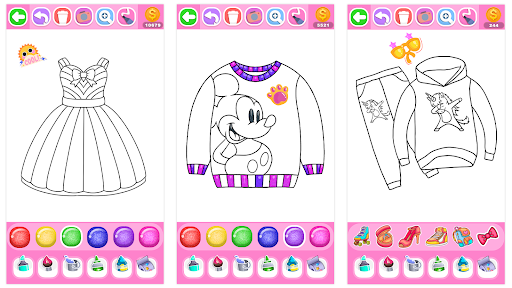 Dress Coloring Game Glitter Screenshot
