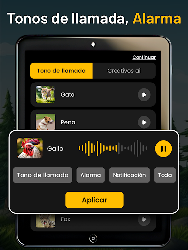Captura de pantalla de Tonos de animales y pájaros