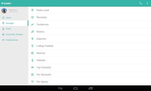 Captura de pantalla de TuneIn Radio Pro