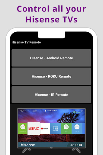Captura de pantalla de mando a distancia hisense
