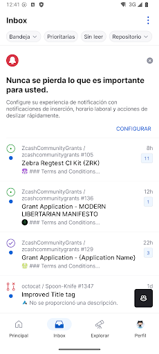 Captura de pantalla de GitHub