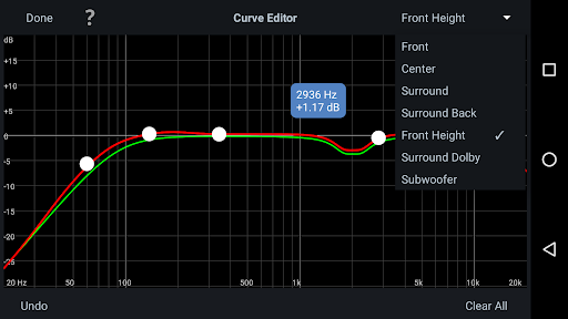 Captura de pantalla de Audyssey MultEQ Editor app