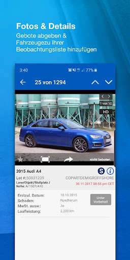 Copart - Online Auto Auktion Screenshot