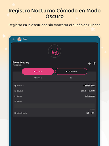 Captura de pantalla de Baby Daybook Lactancia materna