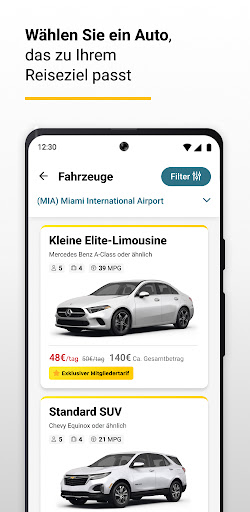 Hertz Mietwagen – jetzt buchen Screenshot