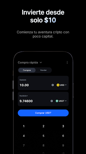 Captura de pantalla de MEXC: Compra Bitcoin y criptos