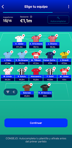 Captura de pantalla de UEFA Champions League Oficial