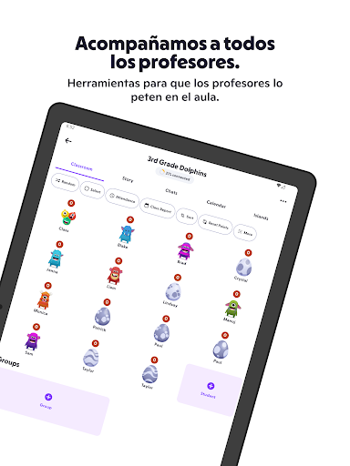 Captura de pantalla de ClassDojo: Aula y casa