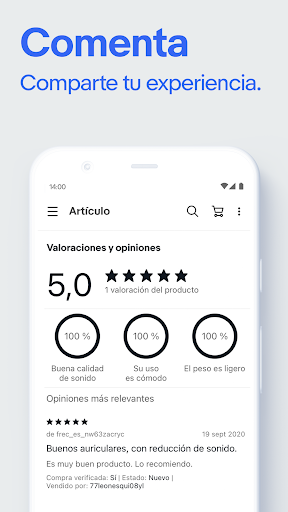 Captura de pantalla de eBay: Compras Online y Ahorrar