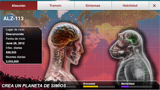 Captura de pantalla de Plague Inc.