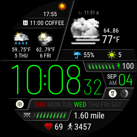 Captura de pantalla de Weather watch face W6.5