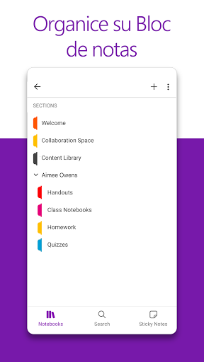Captura de pantalla de Microsoft OneNote: Save Notes