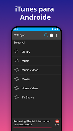 Captura de pantalla de iSyncr: iTunes para Android
