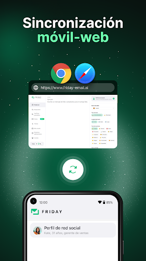 Captura de pantalla de Friday: Asistente de email IA