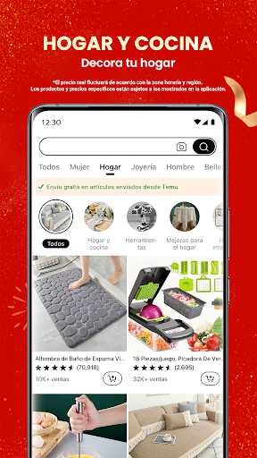 Captura de pantalla de Temu: compra como millonario