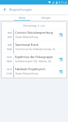 Skype for Business for Android Screenshot