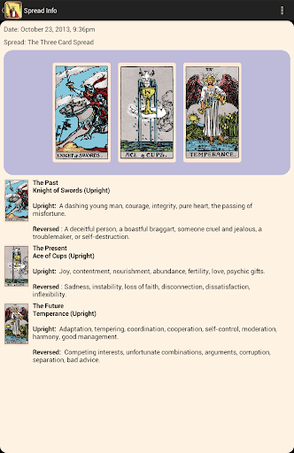 Captura de pantalla de Tarot!