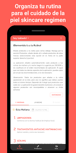 Captura de pantalla de Skincare Routine