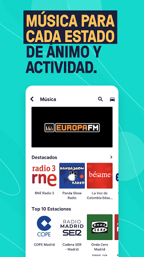 Captura de pantalla de TuneIn Radio: música, fm radio