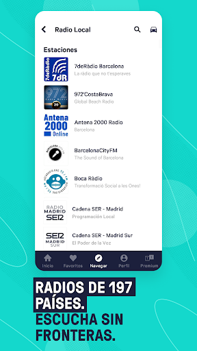 Captura de pantalla de TuneIn Radio: música, fm radio