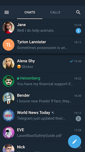Captura de pantalla de Telegram X