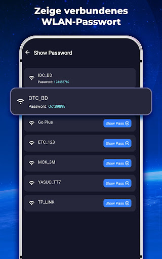 WLAN-Passwort-Anzeigeschlüssel Screenshot