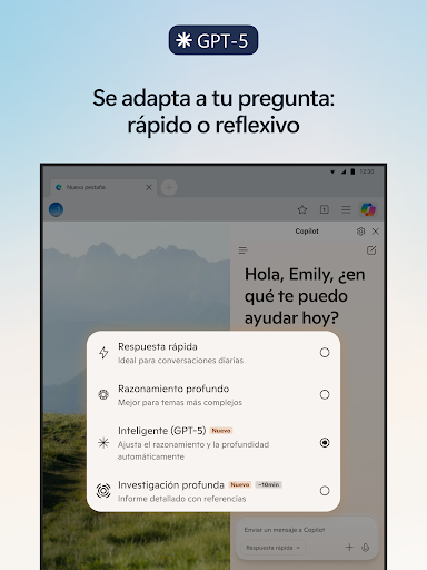Captura de pantalla de Microsoft Edge:navegador de IA