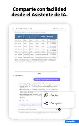 Captura de pantalla de Adobe Acrobat Reader para PDF