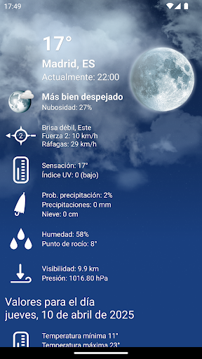 Captura de pantalla de El Tiempo España XL PRO
