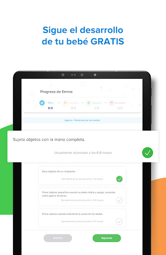 Captura de pantalla de Kinedu: Desarrollo del Bebé