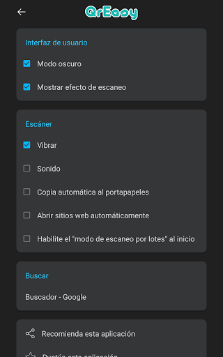 Captura de pantalla de Escáner de código QR