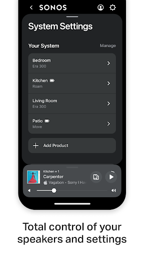 Captura de pantalla de Sonos