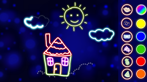 Captura de pantalla de Juegos de dibujar glow doodle