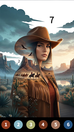 Captura de pantalla de Wild West Color by Number Book