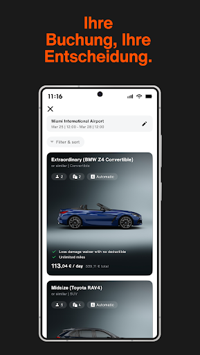 SIXT rent. share. ride. abo. Screenshot