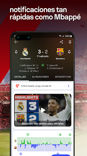 Captura de pantalla de Sofascore: Deportes en directo