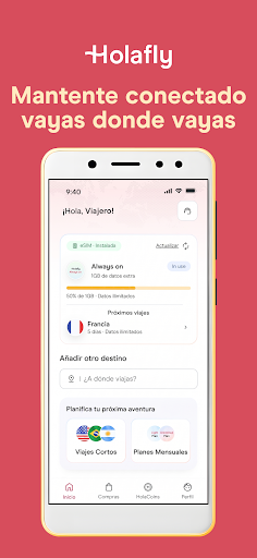 Captura de pantalla de Holafly eSIM: datos ilimitados