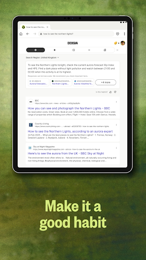 Ecosia: Search to plant trees screenshot