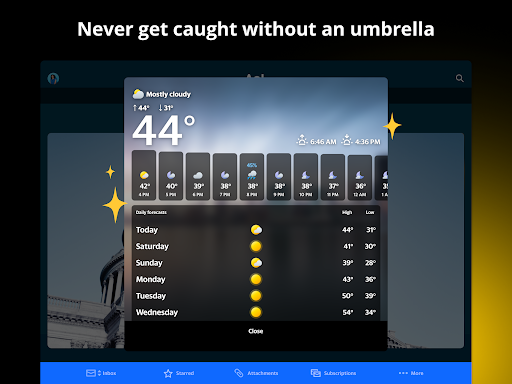 Captura de pantalla de AOL: Email News Weather