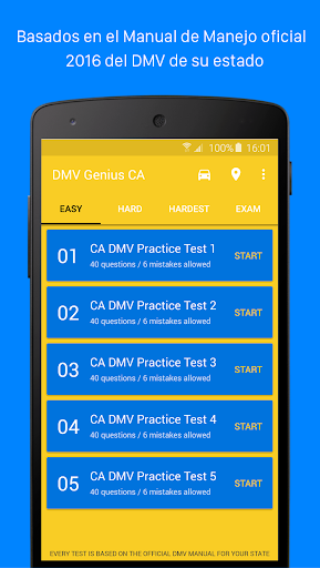 Captura de pantalla de DMV Genius Examen de Practica
