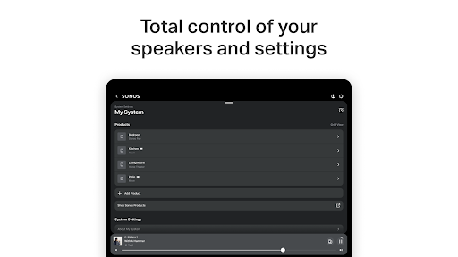 Captura de pantalla de Sonos