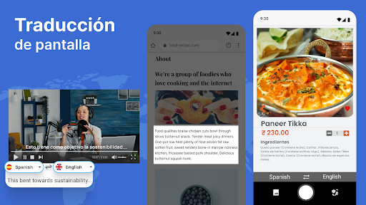 Captura de pantalla de Traducción de pantalla